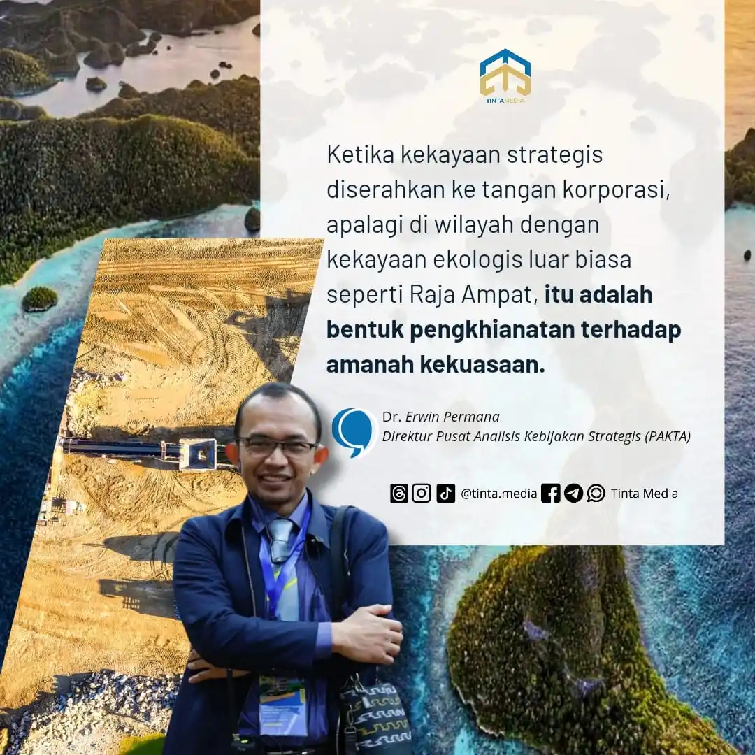 Image from Tinta Media: Ketika kekayaan strategis diserahkan ke tangan korporasi, apalagi di w...