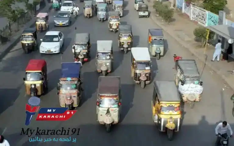 Image from 𝕄𝕪 𝕂𝕒𝕣𝕒𝕔𝕙𝕚 𝟡𝟙 ℕ𝕖𝕨𝕤 🖋: *کراچی کی 20 اہم سڑکوں پررکشہ چلانے پر پابندی، کونسی سڑکوں پر رکشے نہی...