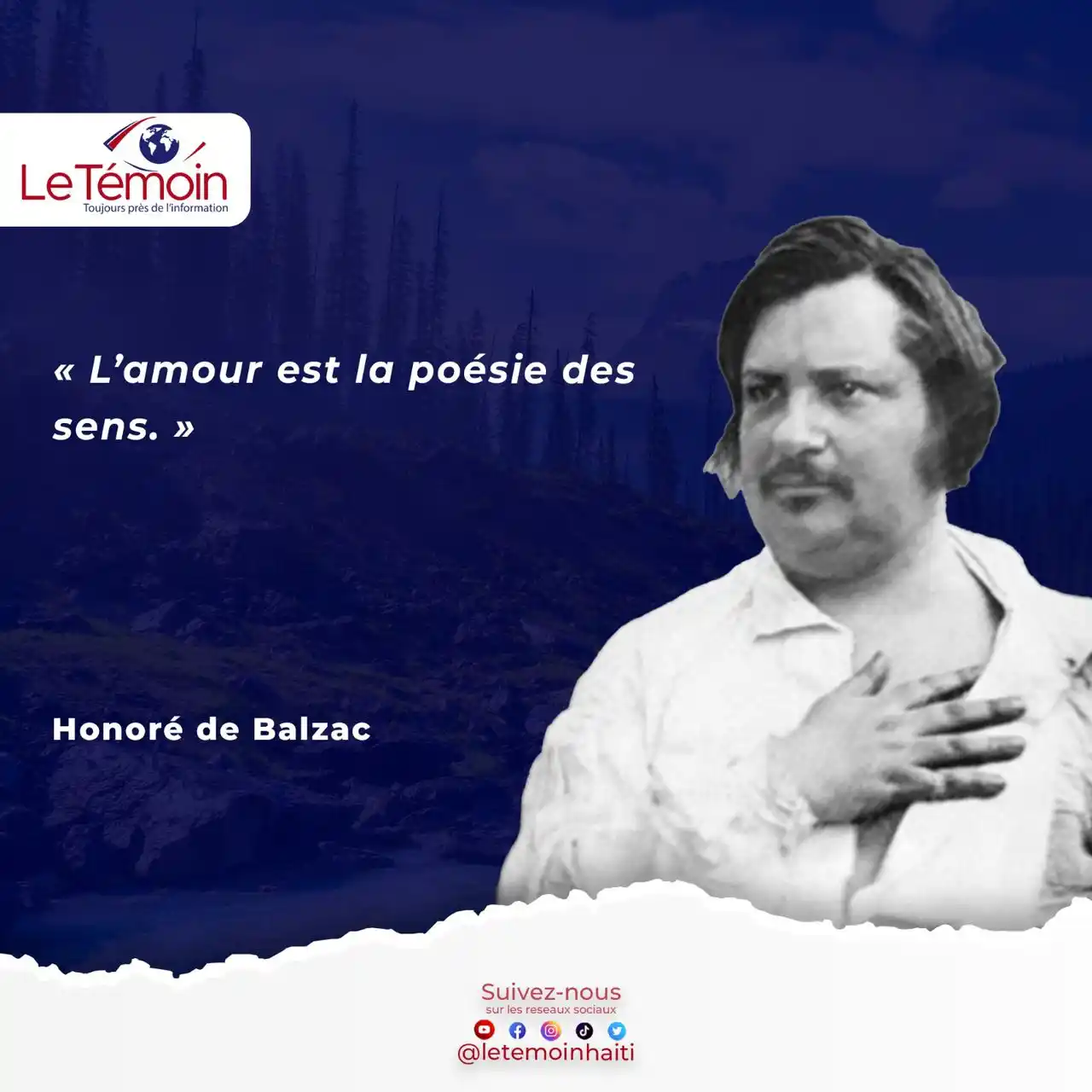 Image from LT Media Groupe : « L’amour est la poésie des sens. » Honoré de Balzac...