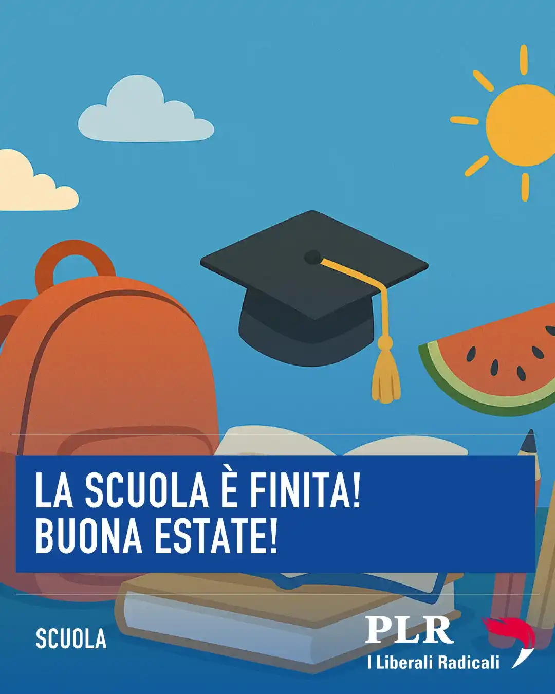 Image from plrticino: 🏫 *LA SCUOLA È FINITA! BUONA ESTATE!* ☀️⛱  👩‍🏫 Un grazie di cuore a...