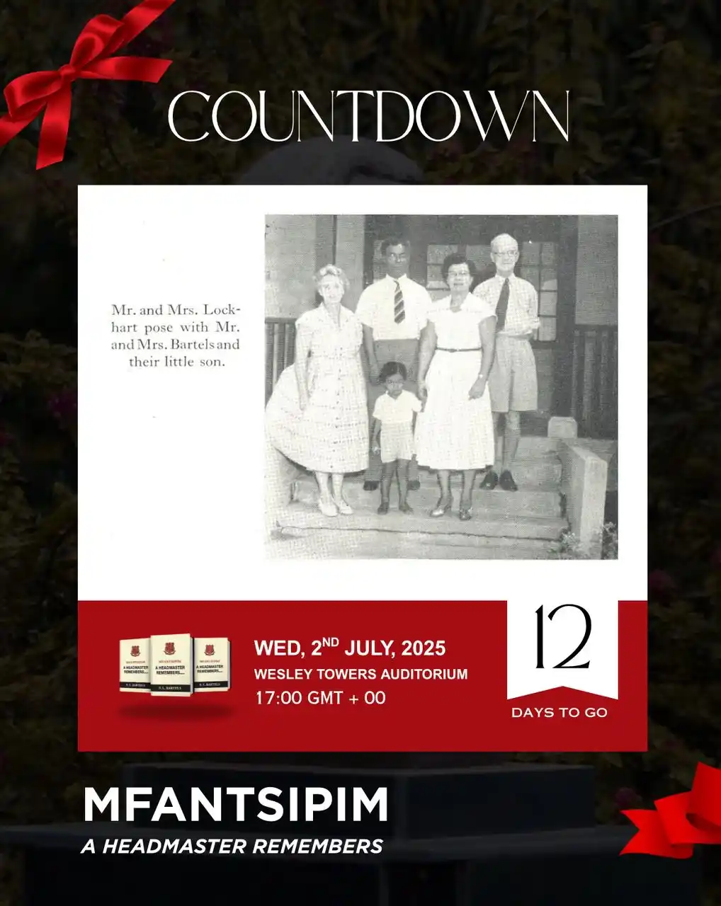 Image from Mfantsipim Old Boys Association: MOBA BOOK LAUNCH COUNTDOWN 🔴⚫️  ⏳ 12 days more…  Honouring the legacy...