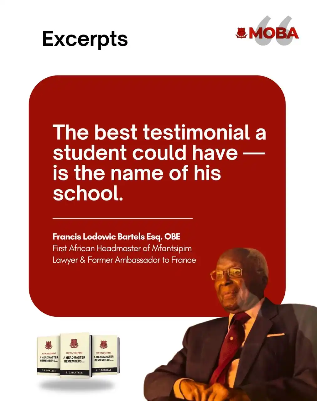 Image from Mfantsipim Old Boys Association: MOBA BOOK LAUNCH 🔴⚫️  Excerpts from Mfantsipim: A Headmaster Remember...