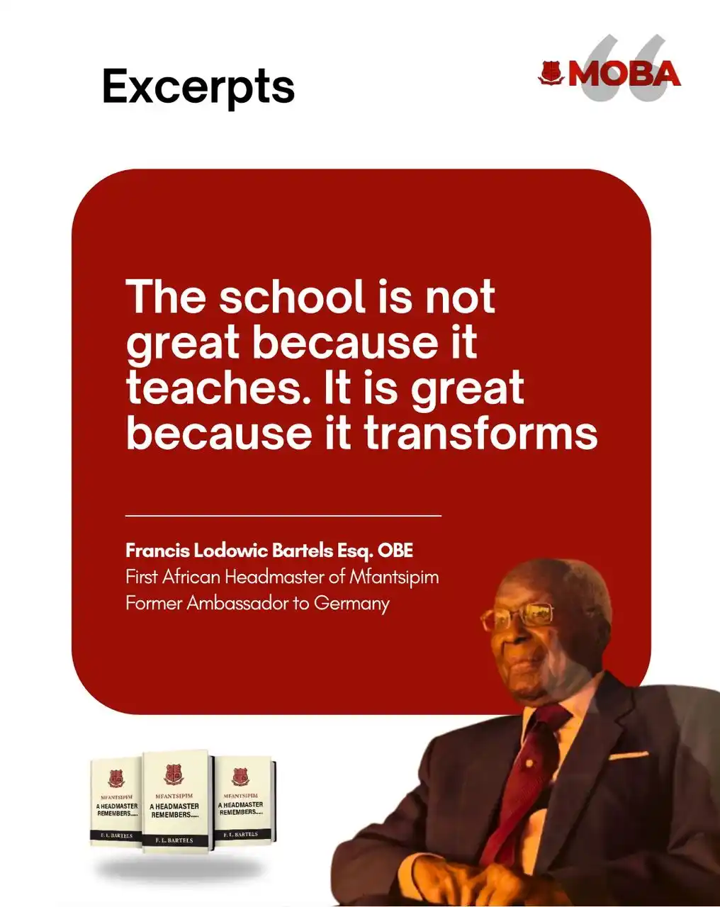 Image from Mfantsipim Old Boys Association: MOBA BOOK LAUNCH 🔴⚫️  Highlights from “Mfantsipim: A Headmaster Remem...