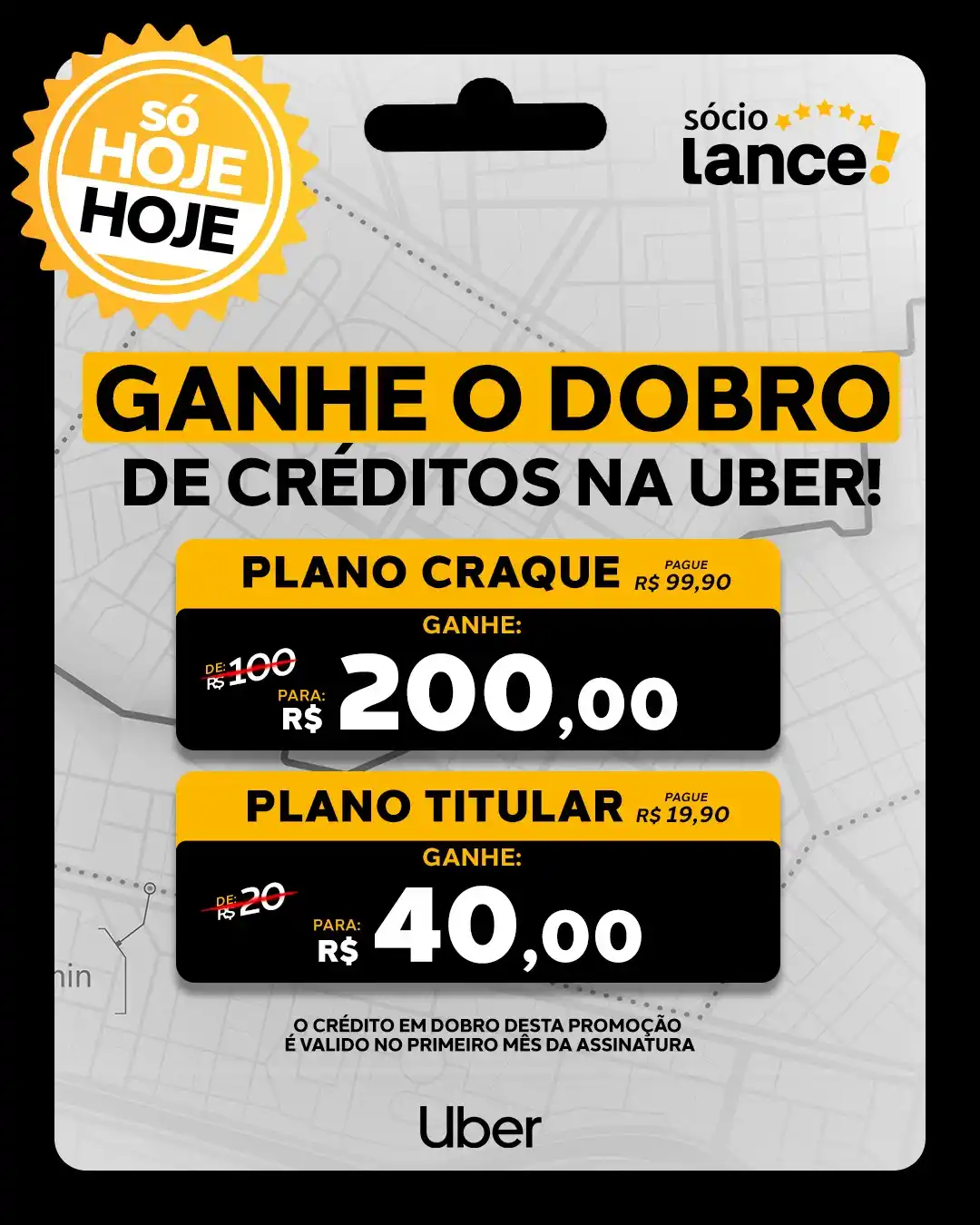 Image from Lance! Santos: O DOBRO NA UBER SÓ HOJE! Assinando o Plano Titular ou Craque do Sócio ...