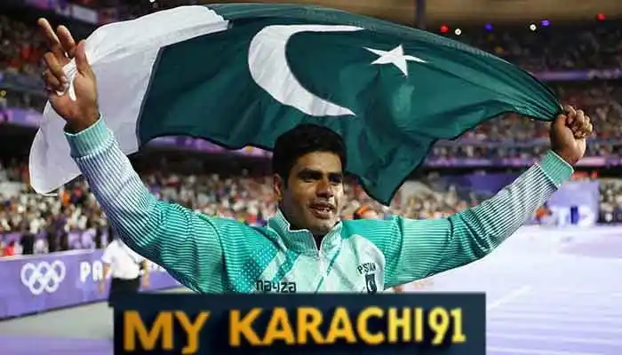 Image from 𝕄𝕪 𝕂𝕒𝕣𝕒𝕔𝕙𝕚 𝟡𝟙 ℕ𝕖𝕨𝕤 🖋: *پاکستان کے اولمپئن گولڈ میڈلسٹ جیولین تھرور ارشد ندیم کو فوربس کی 30 ...
