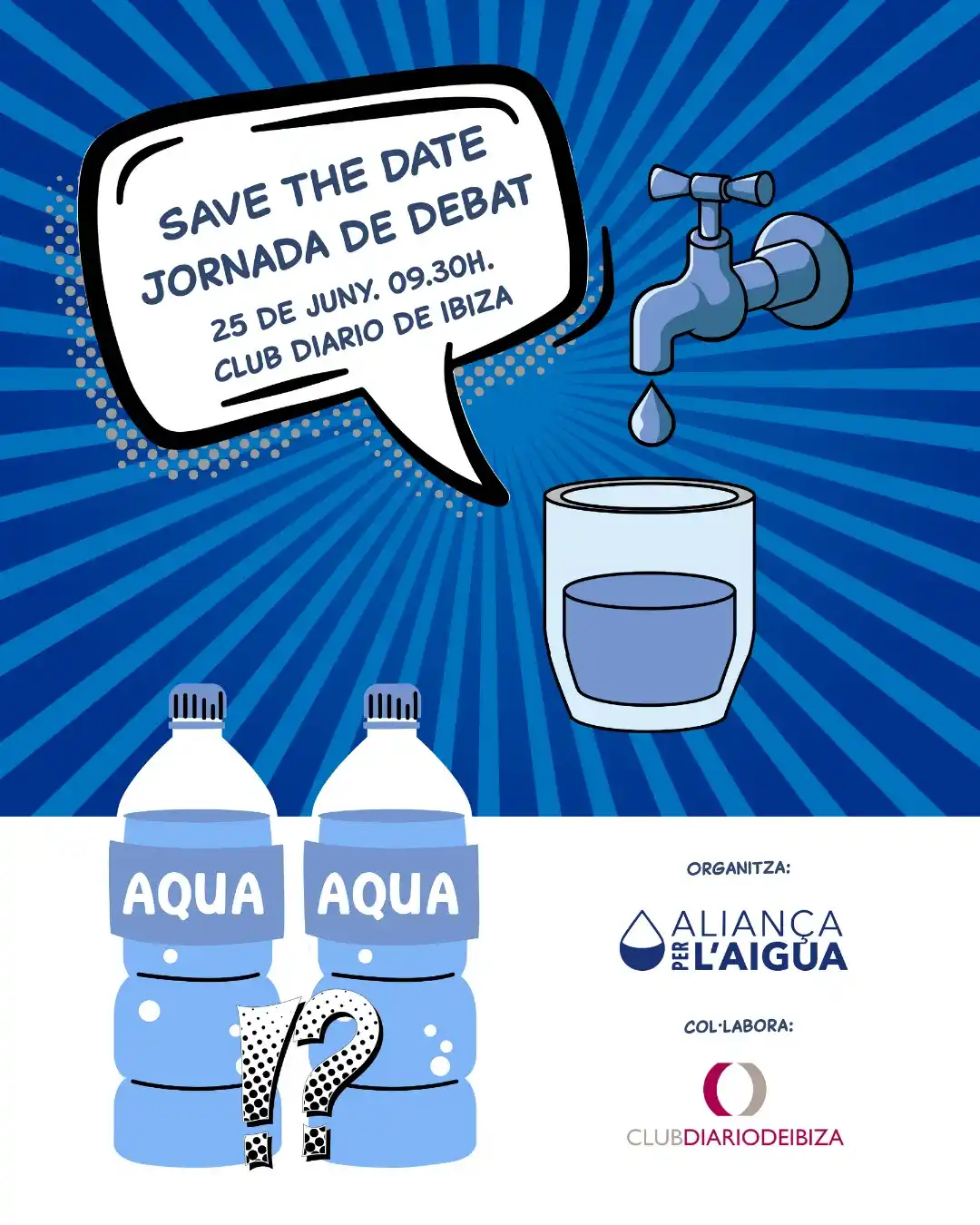 Image from Aliança per l’Aigua: 📅 Save the Date | Jornada de debat. Menys Plàstic, Més Aixeta. 🗓️ 25...