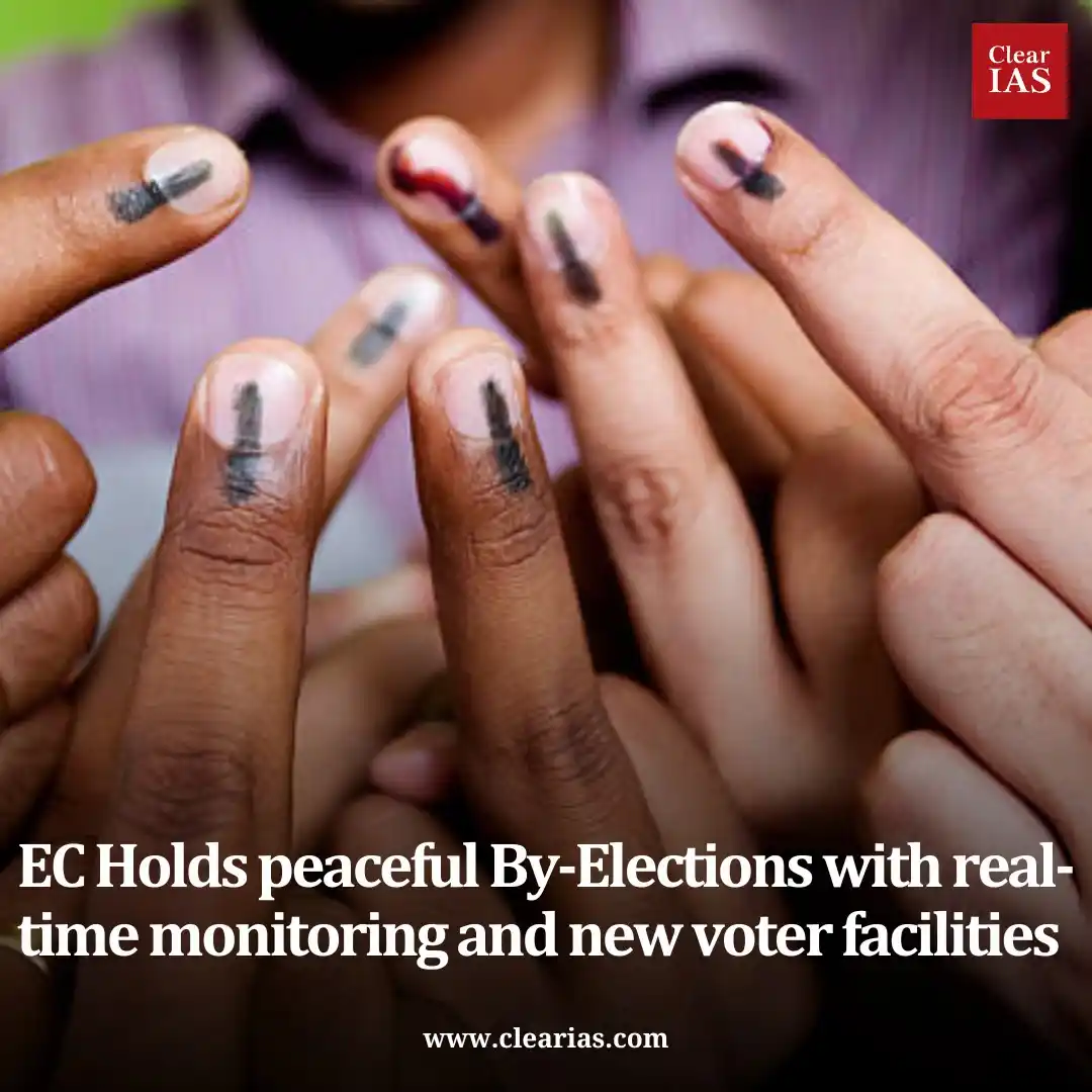 Image from ClearIAS: The Election Commission of India conducted by‑elections, across five a...
