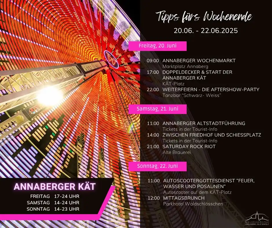 Image from Stadt Annaberg-Buchholz: 🎉 *Tipps fürs Wochenende* 🎉  Das Wochenende steht ganz im Zeichen de...