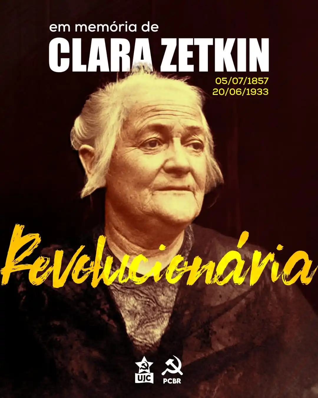 Image from PCBR - Partido Comunista Brasileiro Revolucionário: 🚩 92 ANOS SEM CLARA ZETKIN Neste dia, em 1933, falecia Clara Zetkin,...