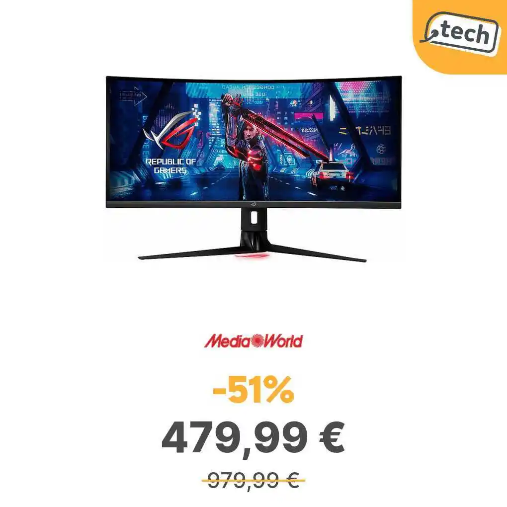 Image from offerte.club: *ASUS Rog Strix XG349C MONITOR, 34 ", WQHD, 3440 x 1440 Pixel*  👉 htt...