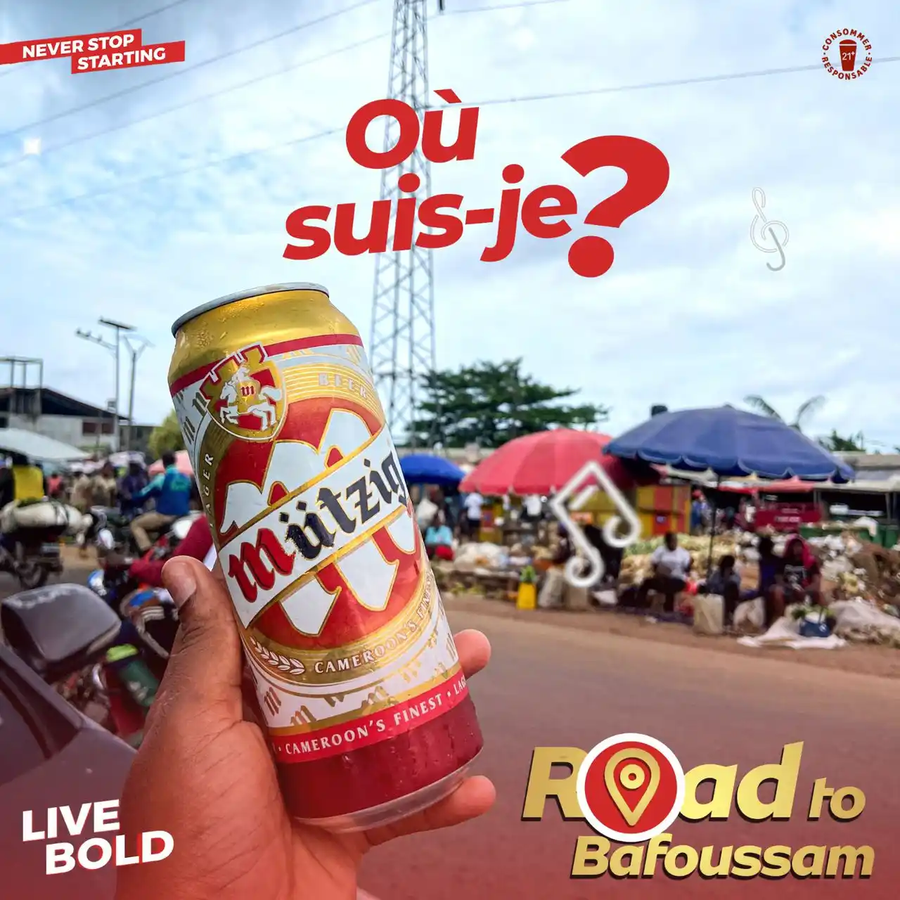 Image from Mutzig STAR: Bafoussam on arrive! - Arrêt N°1 Où suis-je ? Indice : sa première let...