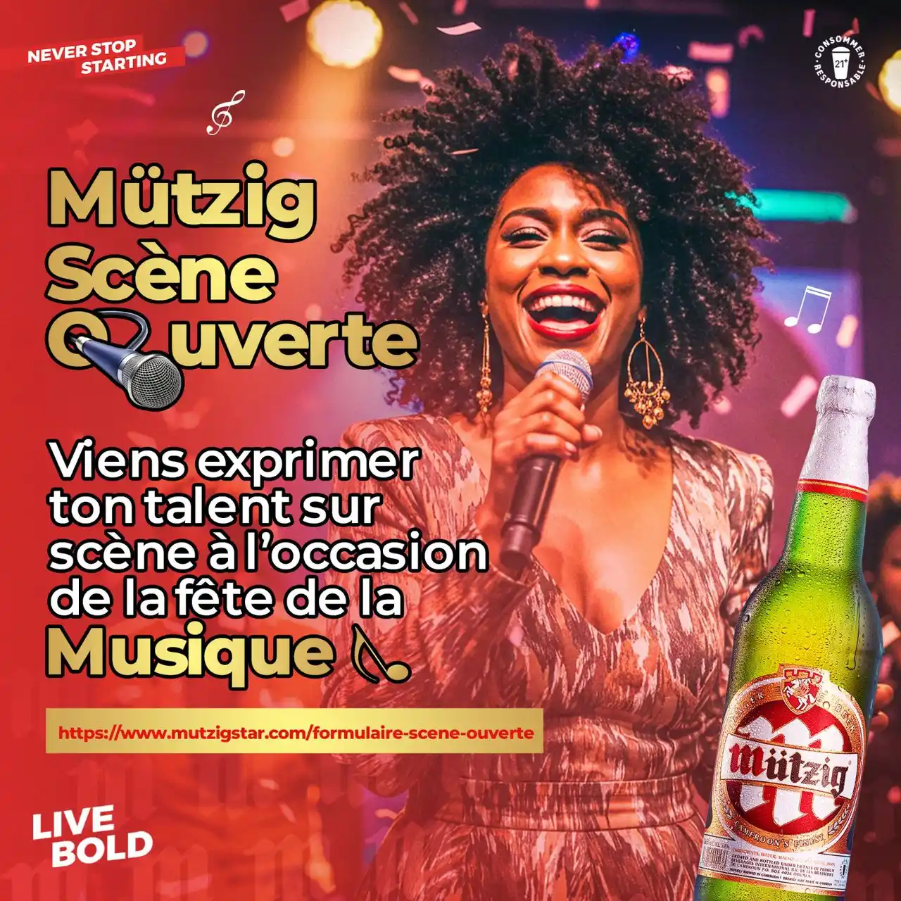 Image from Mutzig STAR: 🎶 CÉLÉBRONS LA MUSIQUE AVEC MÜTZIG ! 🎤 Le 21 juin à 17h, RDV à la P...
