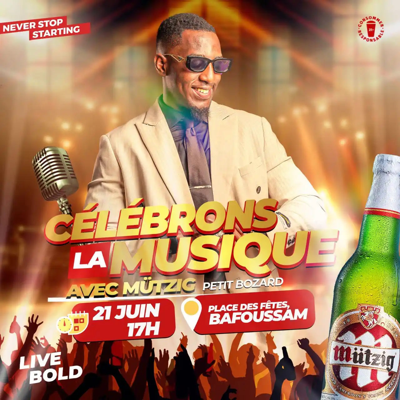 Image from Mutzig STAR: 🎶 CÉLÉBRONS LA MUSIQUE AVEC MÜTZIG ! 🎤 RDV le 21 juin à 17h à la Pl...