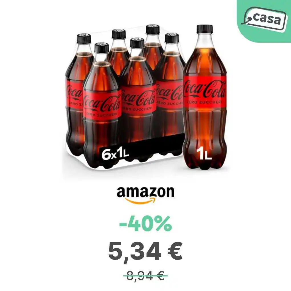 Image from offerte.club: *Coca-Cola Zero - 6 Bottiglie 1 L, Gusto Senza Calorie*  👉 https://of...