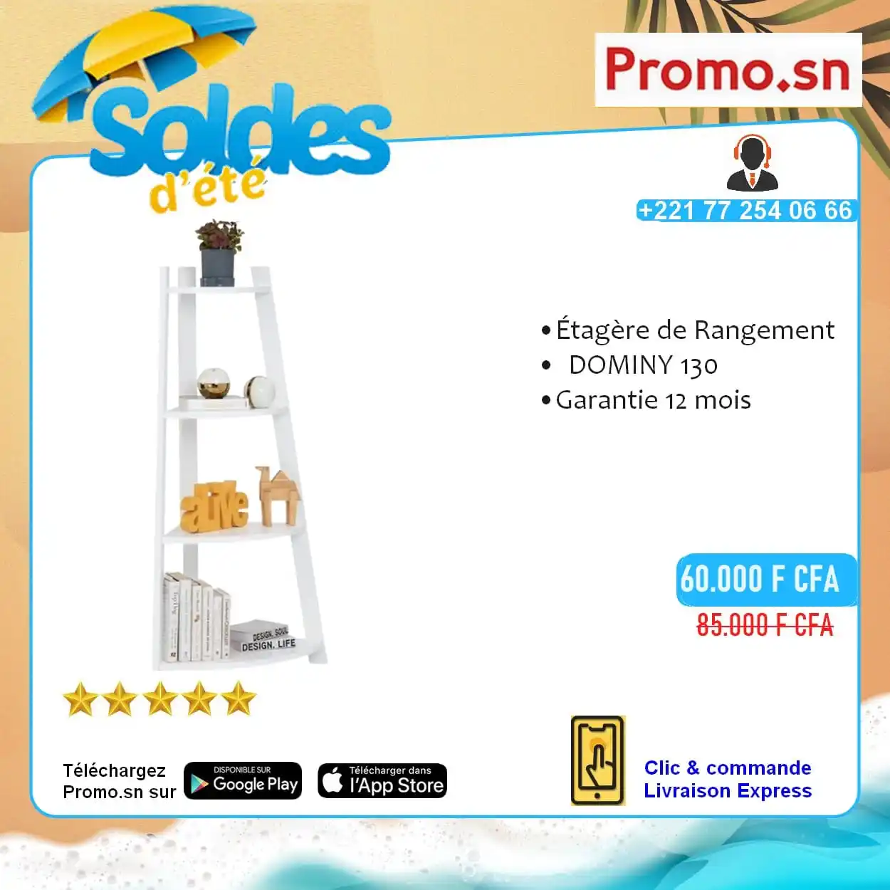 Image from Promo.sn: Étagère de Rangement DOMINY 130 – Pratique, Élégante et Polyvalente ! ...