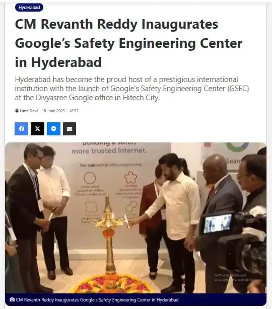 Image from M-Tree Properties,Hyd: Google opens its first-ever Safety Engineering Center in India, and on...