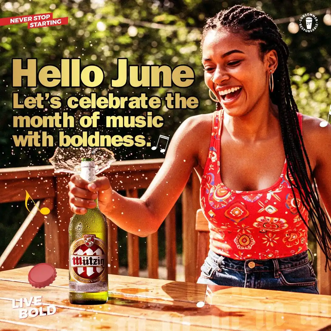 Image from Mutzig STAR: Hello June 🎶 Time for music, joy, success, and Boldness! 🎊🙏🏼 T...