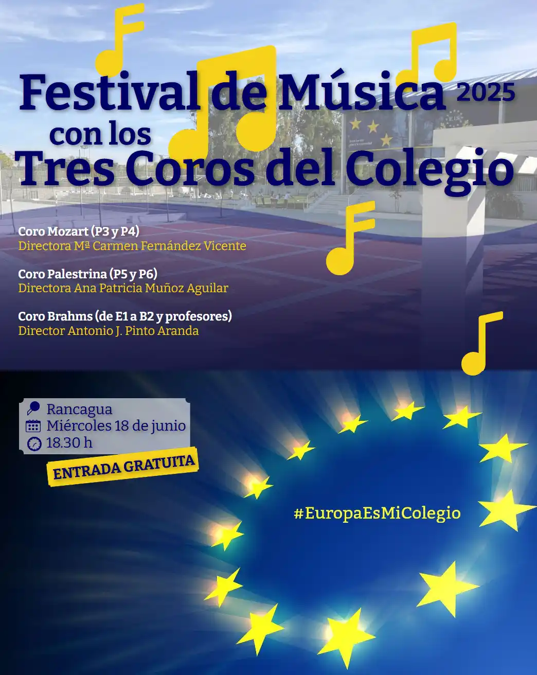 Image from Colegio Internacional Europa (OFICIAL): ℹ️ El Festival de Música con los Tres Coros del Colegio de ESTA TARDE ...