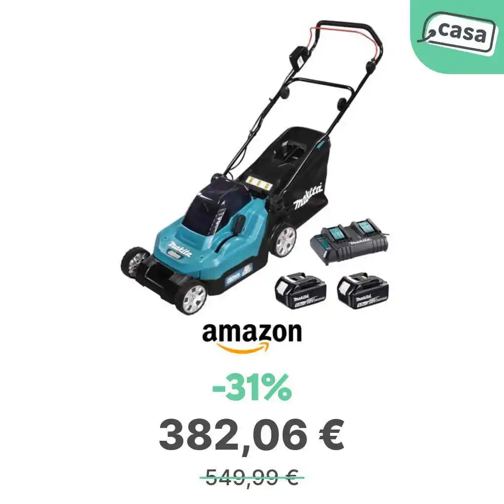 Image from offerte.club: *Makita DLM382CT2 Tosaerba 38cm con 2 batterie 5,0 Ah e caricatore* �...