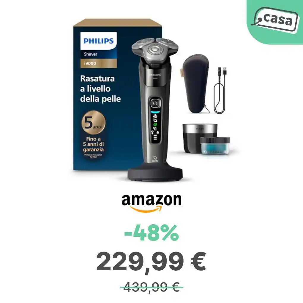 Image from offerte.club: *Philips Shaver i9000, rasoio elettrico Wet & Dry, modello X9002/30* ...