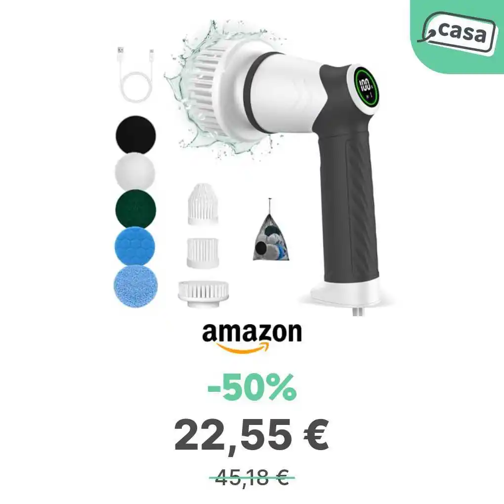 Image from offerte.club: *Power Spin Scrubber spazzola elettrica senza fili, 7 testine pulizia*...