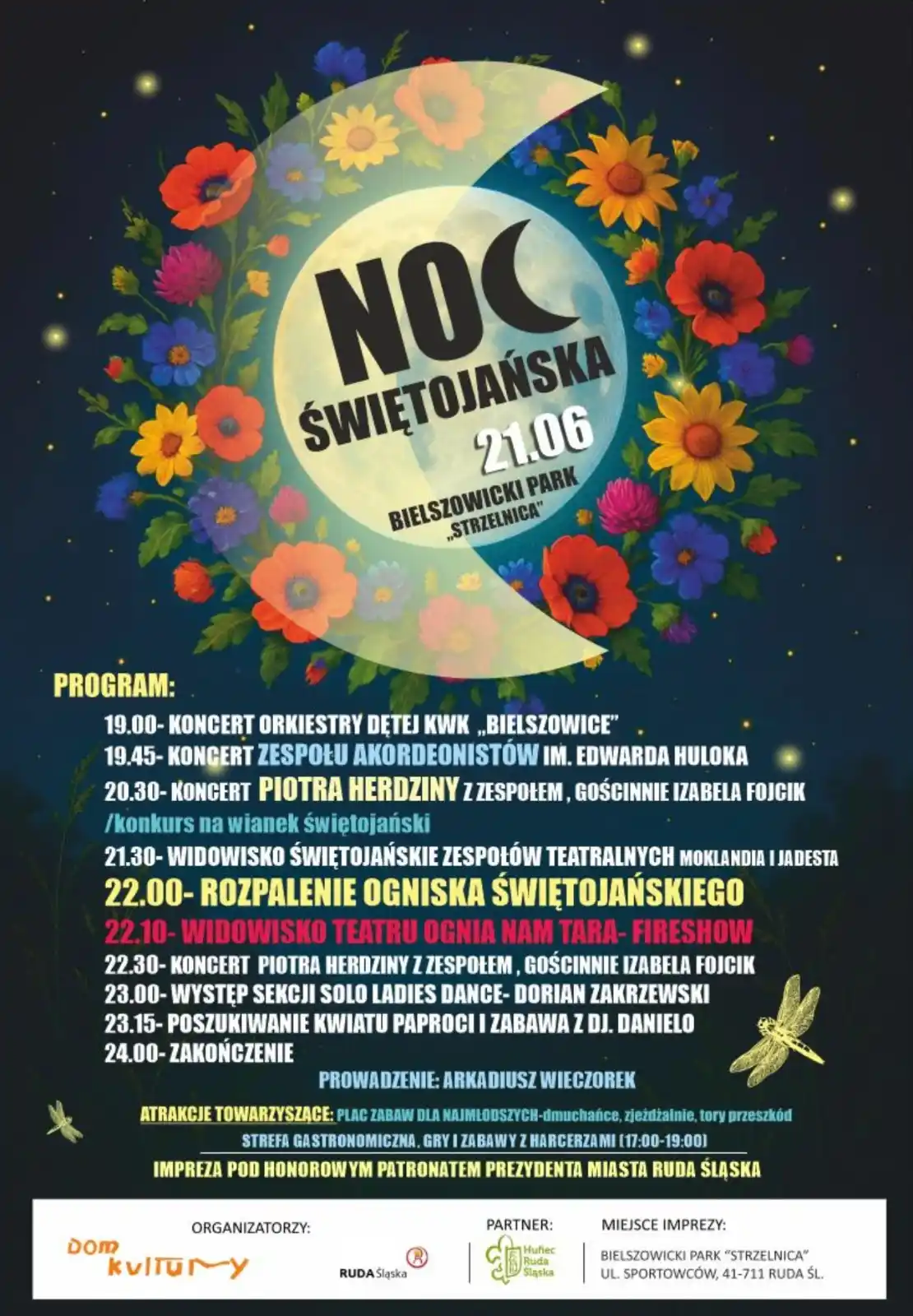 Image from Ruda Śląska: Rozpalenie ogniska świętojańskiego, widowisko Teatru Ognia Nam Tara, k...