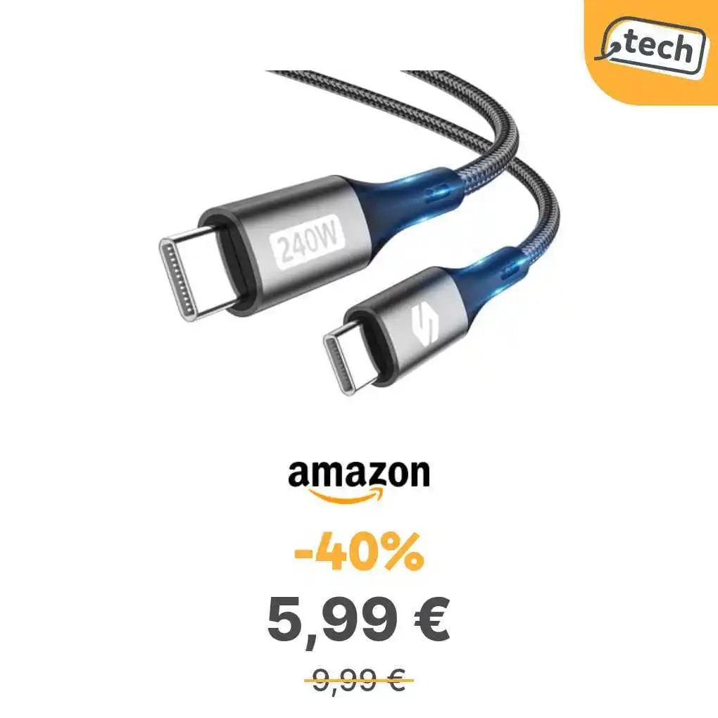 Image from offerte.club: *Silkland Cavo USB C USB 2M [240W 48V/5A], PD3.1&QC4.0+*  👉 https://o...