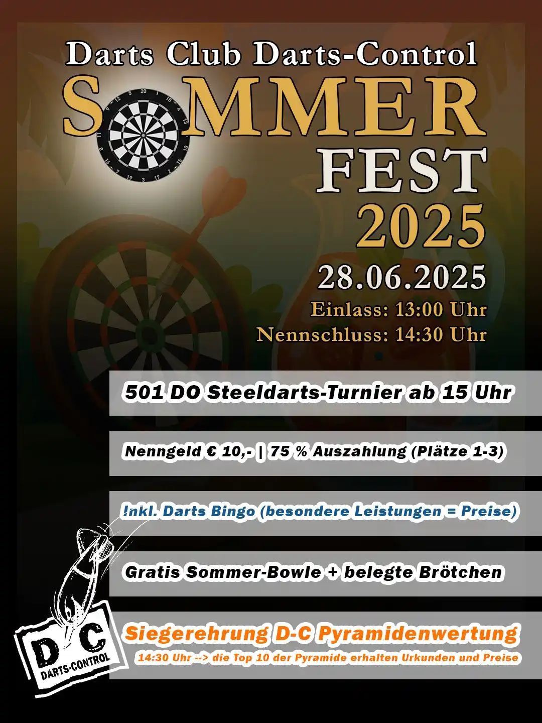 Image from Darts Club Darts-Control 🎯: 🎯 Sommerfest bei Darts-Control! 🎉 Am Samstag, 28.06.2025 ist es wied...