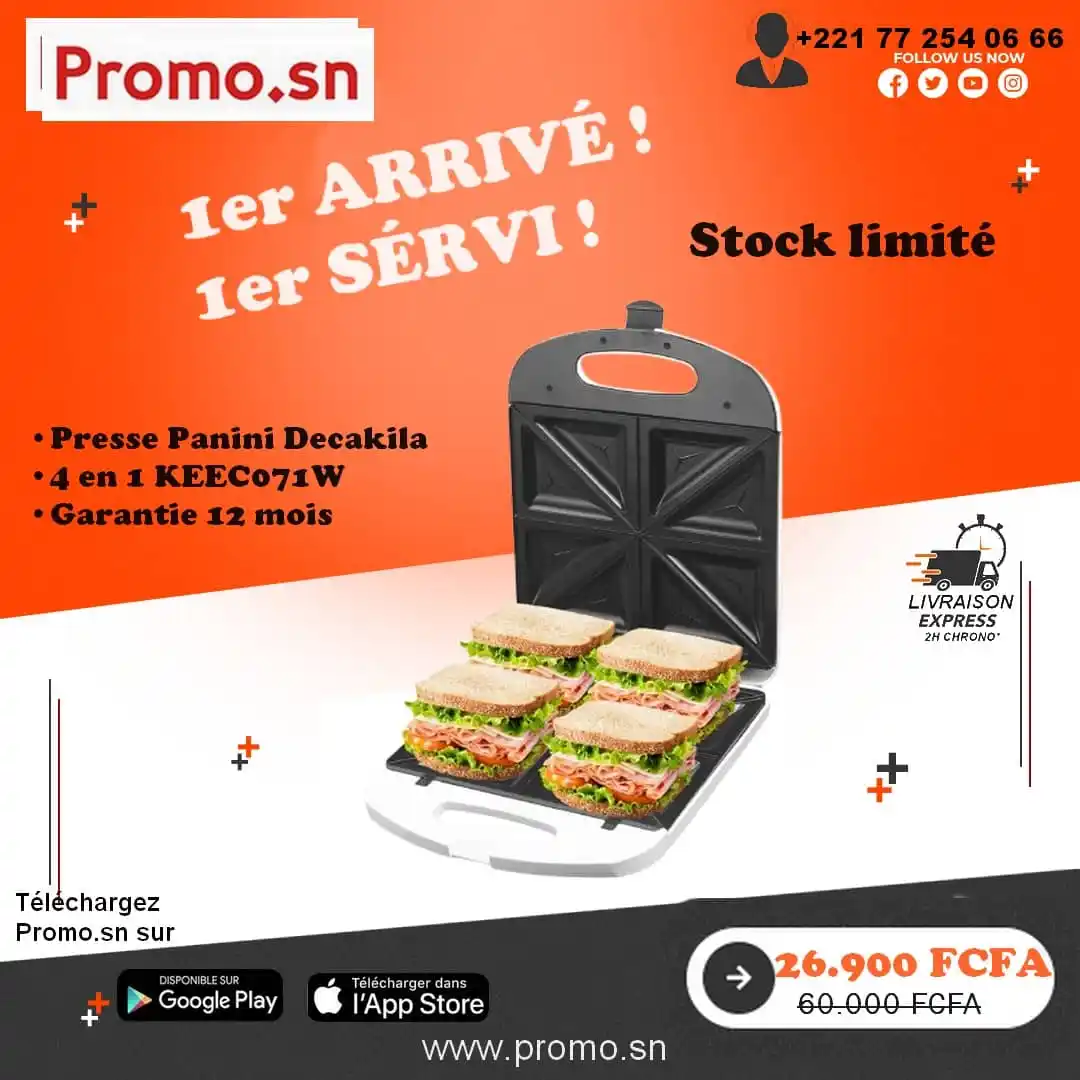 Image from Promo.sn: Spécial Tabaski Sublimez vos repas avec le Presse Panini Decakila 4...