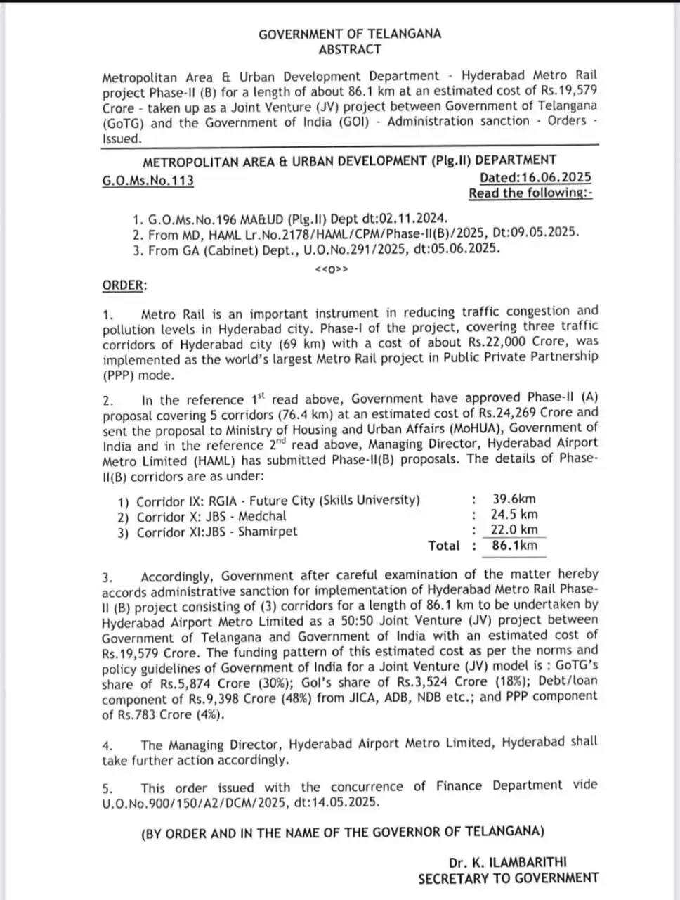 Image from M-Tree Properties,Hyd: Telangana govt Sanctions ₹19,579 Crore for Hyderabad Metro Phase-II(B)...