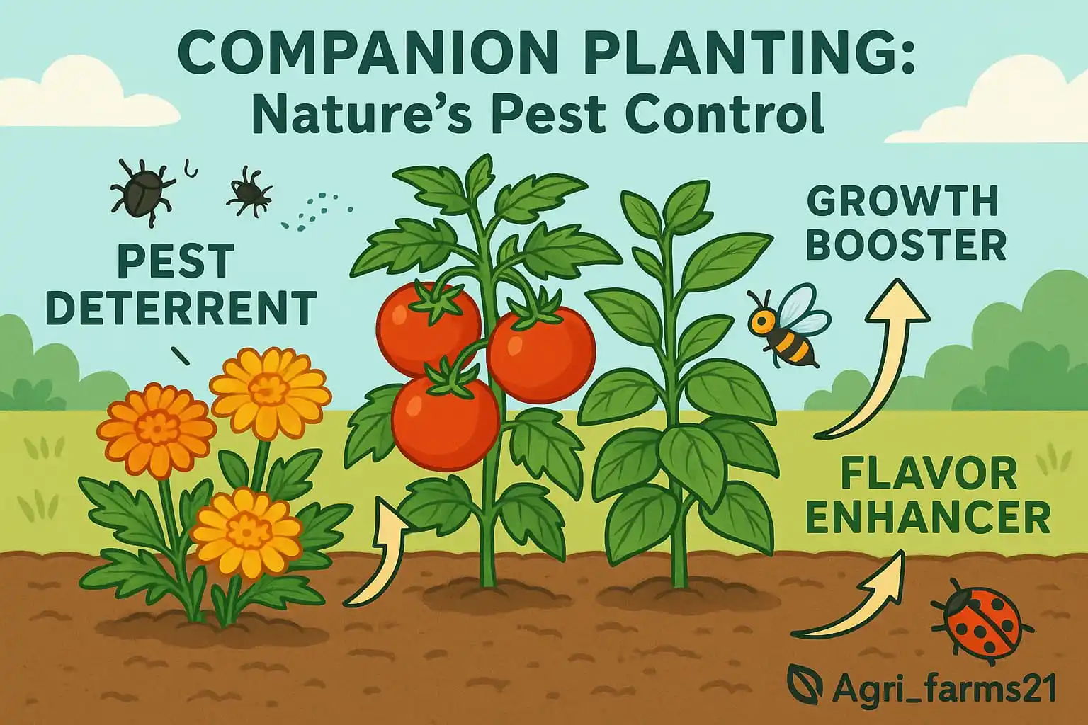 Image from AGRI_FARMS21: 🌱 *Today’s Organic Farming Tip* > 🧄🌿 Companion Planting in Org...
