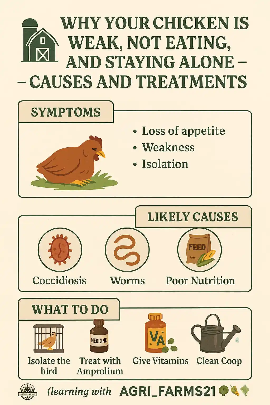 Image from AGRI_FARMS21: 🐓 Why Is Your Chicken Weak, Not Eating, and Staying Alone?  💡 *10 Co...