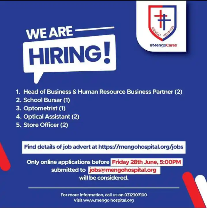 Image from OPPORTUNITY CONNECT FORUM: *08 JOB OPPORTUNITIES AT MENGO HOSPITAL* 👍🏾 STORES officers 02 👍...