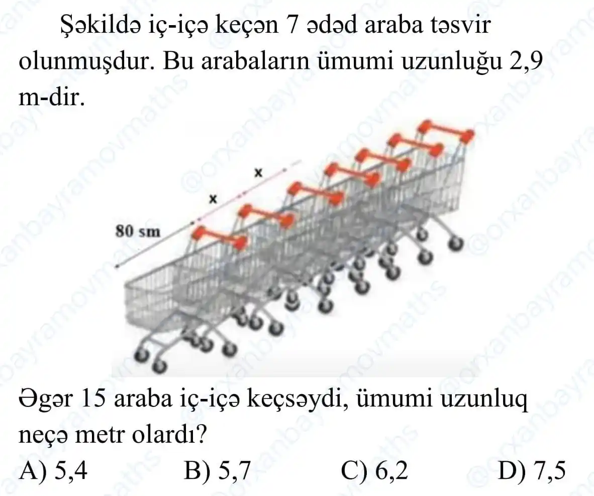 Image from Orxan Bayramov Maths ✅: ❤️)A      👍)B      😂)C       🙏)D       😢) Bilmirəm    ✅ Lisey və G...