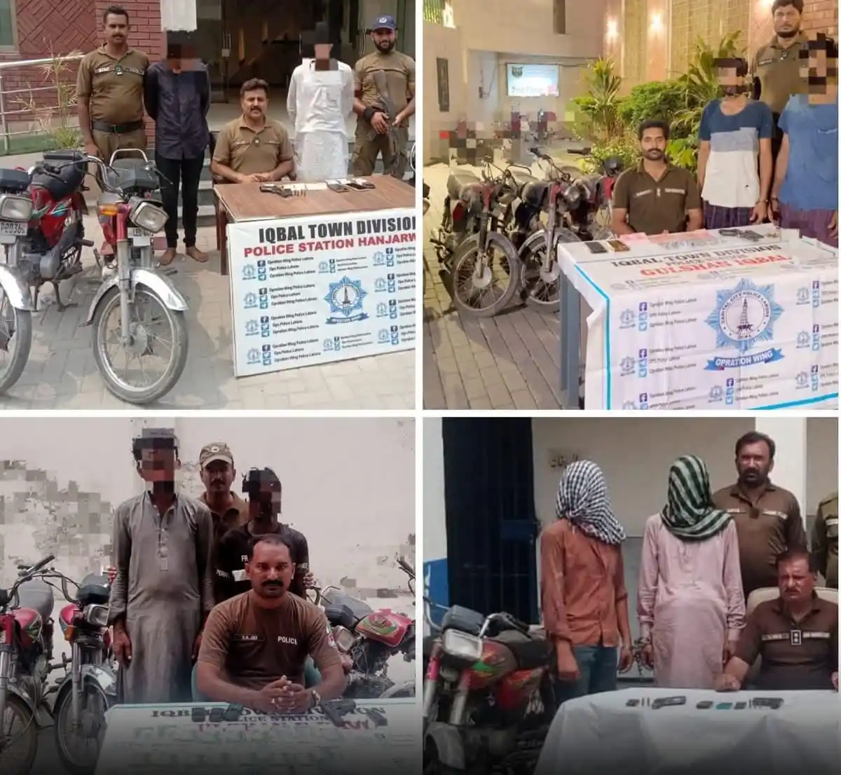 Image from Pakistan🇵🇰 International📡🪩 News &Crime cell investigation👮 Ch Mujahid Hussain🌐 Info🇵🇰 Pk✍️✍️: *اقبال ٹاؤن ڈویژن پولیس کی بڑی کارروائی، ڈکیت گینگ کے 8 کارندے گرفتار*...
