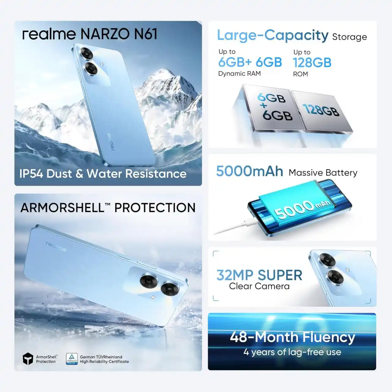 Image from Amezing Deals: Amazon | Realme Narzo N61 (4GB RAM 64G😎 @6998.  https://amzn.to/4eefL...