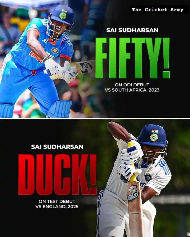 Image from THE CRICKET ARMY: *An unbeaten fifty on ODI debut… followed by a four-ball duck in his T...