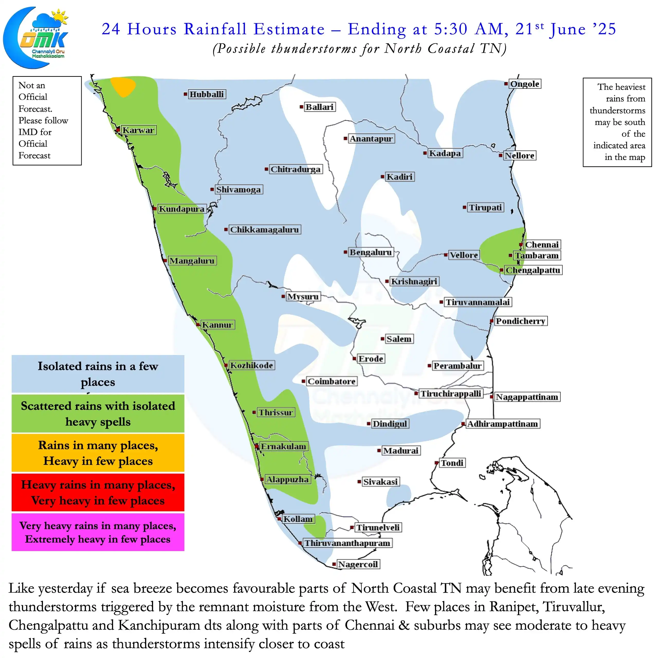 Image from Weather Updates On Tamil Nadu & Chennai by ChennaiRains (COMK): Another hot day ahead over the plains of <a class="text-blue-500 hover...