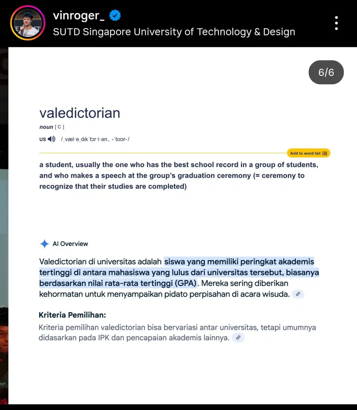 Image from IU 🇮🇩: Buat yg nanya valedictorian artinya apa.  Jadi kalo dalam konteksnya R...