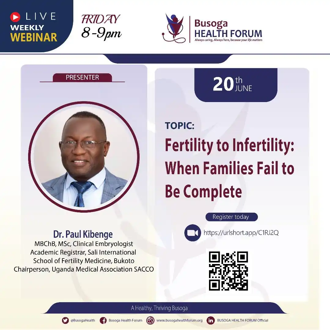 Image from OPPORTUNITY CONNECT FORUM: Busoga Health Forum, invite you to a CME Zoom meeting. Topics: Ferti...