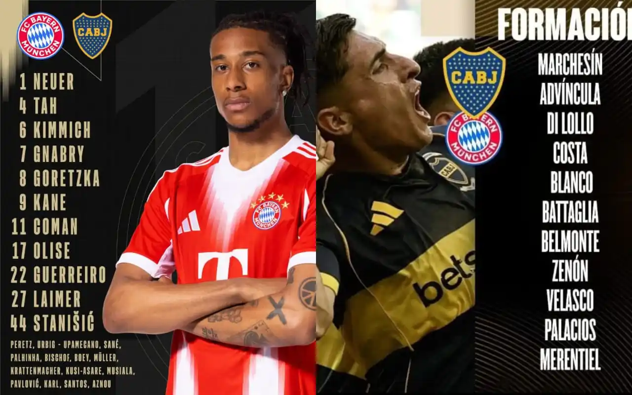 Image from DL esporte: 🇩🇪 𝗕𝗔𝗬𝗘𝗥𝗡 𝗠Ü𝗡𝗖𝗛𝗘𝗡 🆚️ 𝗕𝗢𝗖𝗔 𝗝𝗨𝗡𝗜𝗢𝗥𝗦 🇦🇷  *🕘 ...