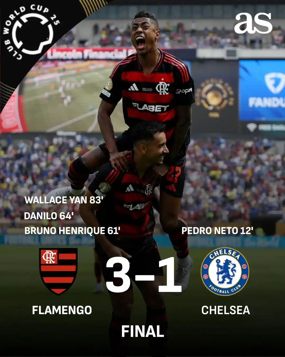 Image from Diario AS: 🚨 *El Chelsea se inmola en Filadelfia*  📝 Flamengo remonta el tanto ...