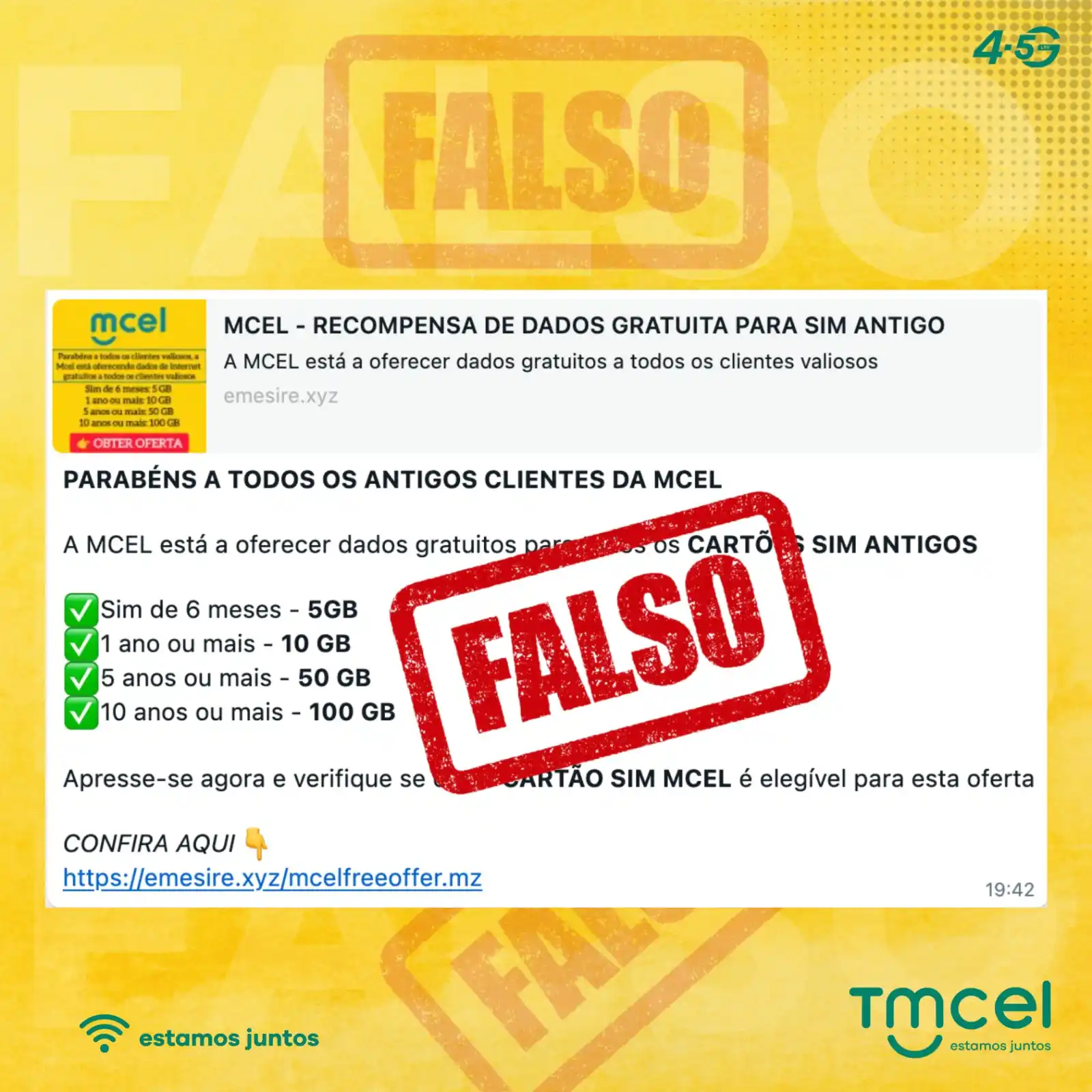 Image from Tmcel-Moçambique Telecom, SA.: Está a circular na rede social, Whatsapp, um anúncio falso da Tmcel, q...
