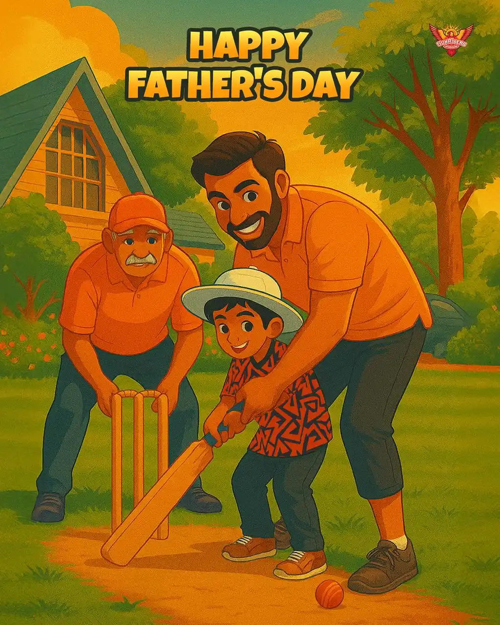 Image from Sunrisers Hyderabad: First teammate. First coach. Forever supporter. 🧡  Happy Father’s Day...