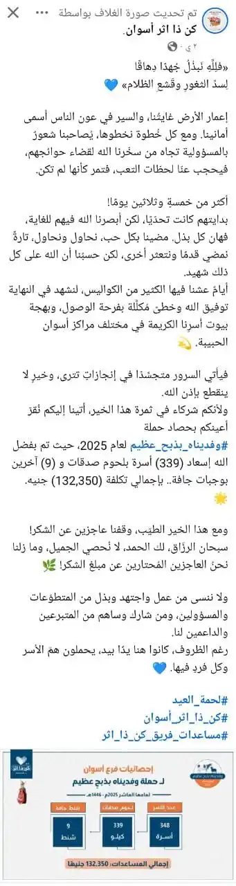 Image from فريق كن ذا اثر: فرع اسوان 💃🏻  ▫️لينك إلاحصائيات: https://www.facebook.com/share/1YC4...