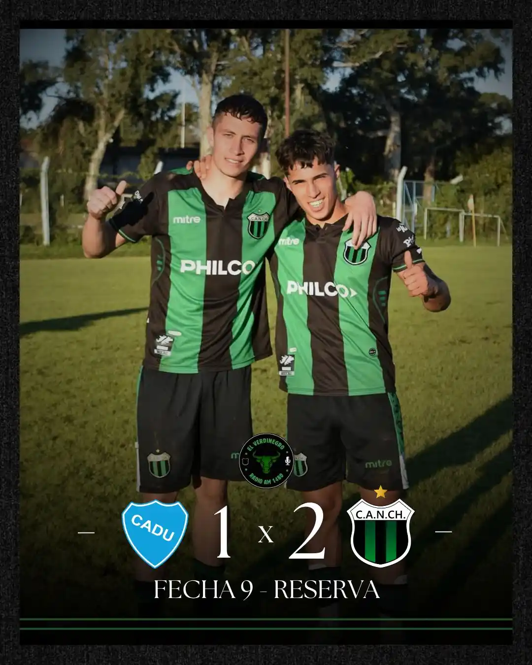Image from El Verdinegro : GANOO LA RESERVAA 🖤💚 💪 Los pibes vencieron 2-1 a Defensores Unidos...