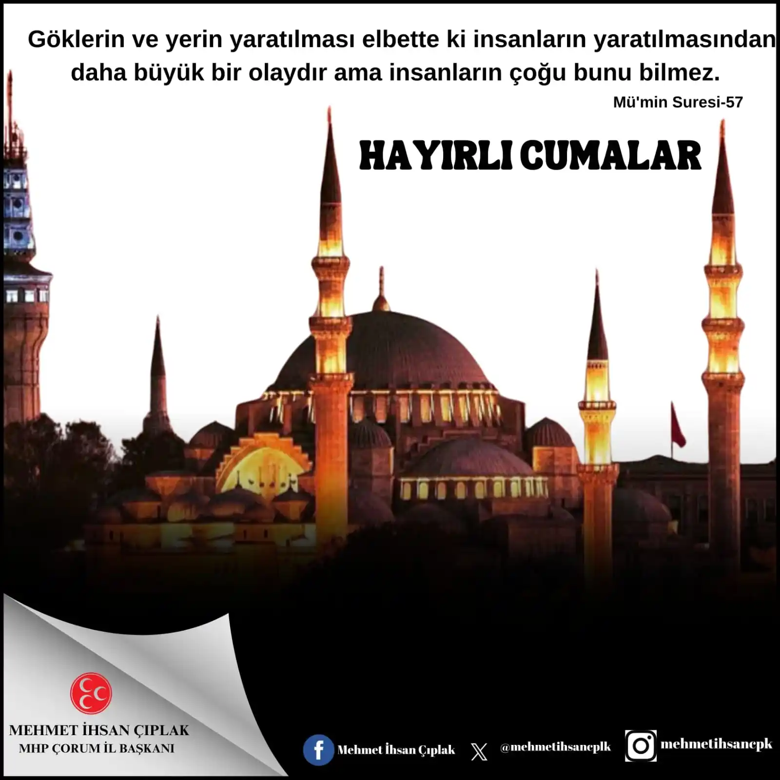 Image from MHP Çorum İl Başkanlığı: 📌Göklerin ve yerin yaratılması elbette ki insanların yaratılmasından ...