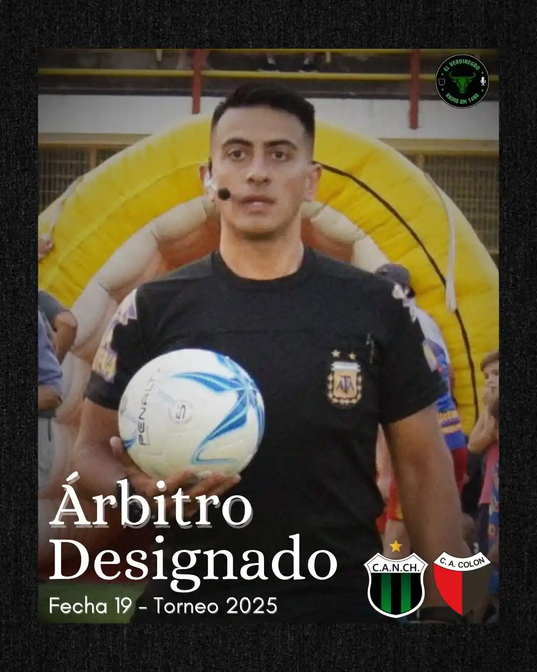 Image from El Verdinegro : HAY TERNA PARA RECIBIR A COLÓN 💚🖤 Árbitro: Daniel Zamora Asistente ...