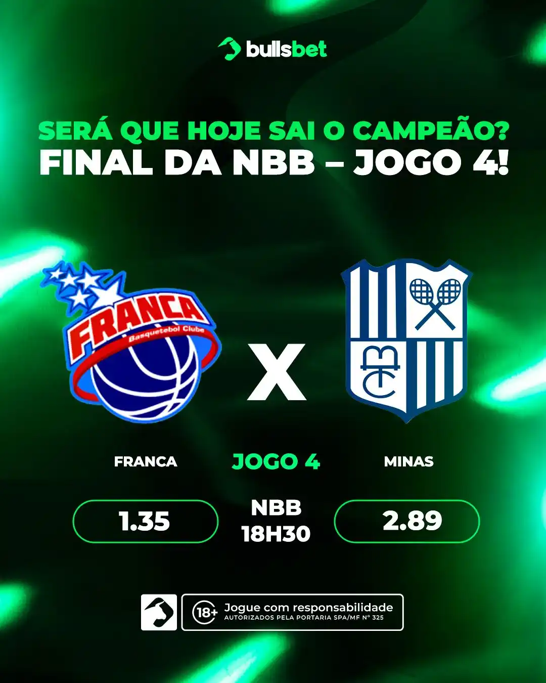 Image from Canal Bullsbet Oficial: 🏀🏆 HOJE PODE PINTAR O ‘’NOVO’’ CAMPEÃO! O Franca está a uma vitória...