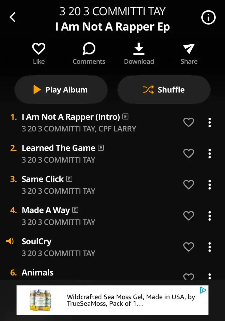 Image from STREET ETHICS MUSIC SYNDICATE : https://audiomack.com/3203committitay/album/i-am-not-a-rapper-ep-1?sha...